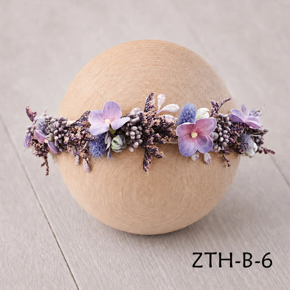 Floral Newborn Headbands for Photography Props Handmade Infant Girl Flower Wreath Baby Headband Newborn Photoshoot, Accessories