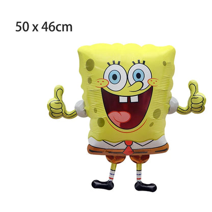Large SpongeBob & Patrick Star Foil Balloons Cartoon Party Decor Foil Balloons for Kids Birthday Party Decorations Supplies