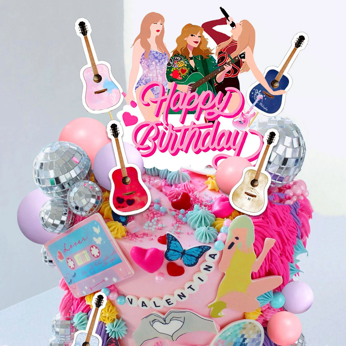 LaVenty  Singer Birthday Cake Decoration 1989 Girl Cake Topper Party Decorations Birthday Girls Theme Photo Backdrop Era Party