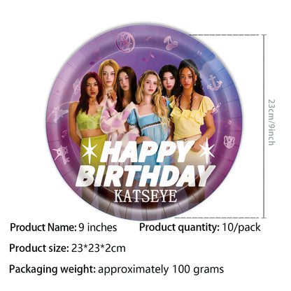 Kpop Katseye Party Decoration Tableware Tablecloth Cup Plate Napkin Sticker Bags Balloons Baby Shower Kpop Party Favors Supplies
