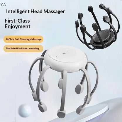 【SA】【SA】Electric Scalp Massager Head Massage Machine Intelligent Vibrating Stress Relax With 5 Modes 360 Degree Hair Massager