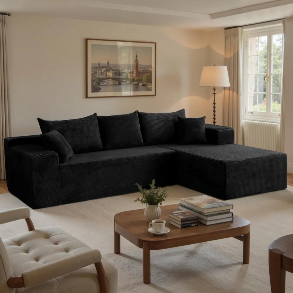 103" L Shaped Modular Sectional Sofa for Living Room, Custom