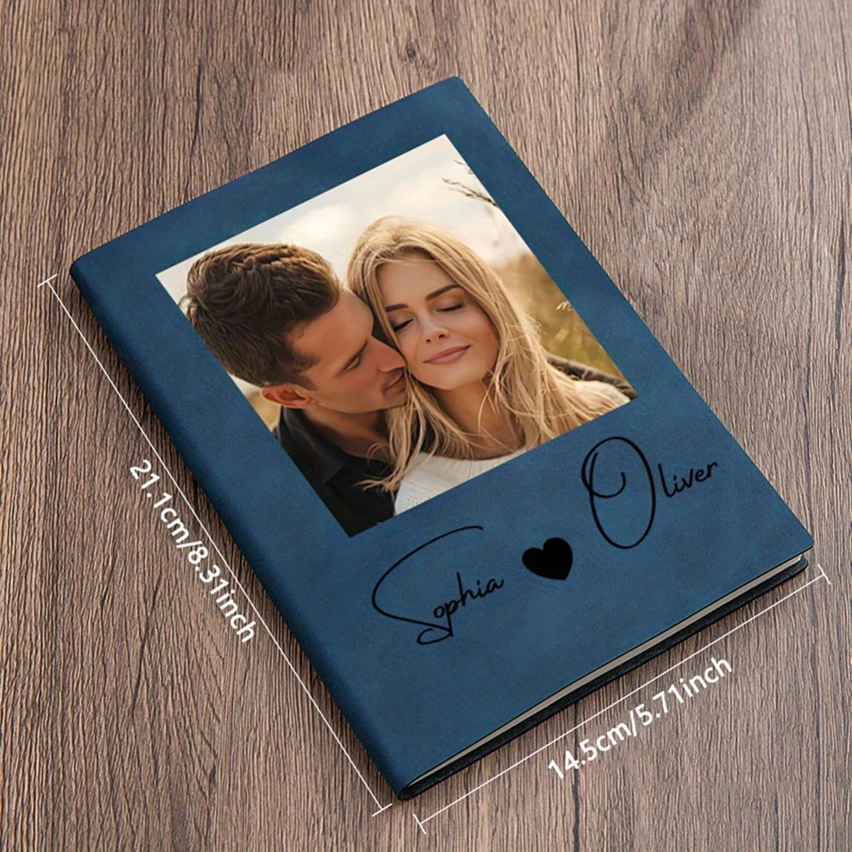 Customizable A5 Personalized Notebook - Personalized Your Name And Photo Couple Portrait
