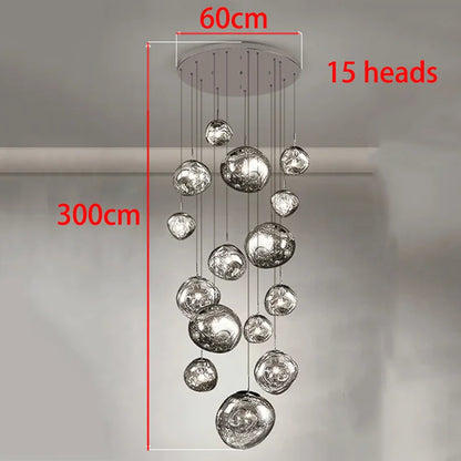 Nordic Home Decoration Stair Chandelier LED Pendant Lights Modern Ceiling Light Indoor Lighting Fixtures For Living Room Bedroom