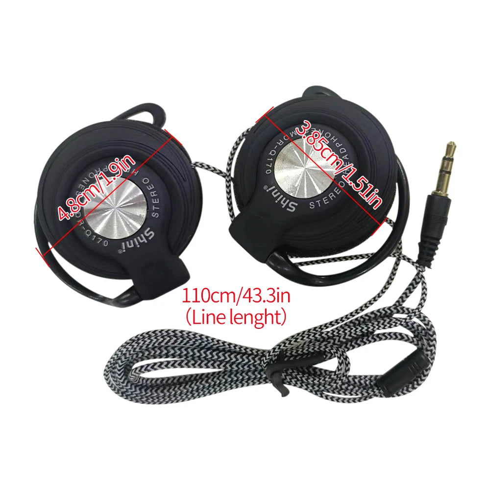 Q170 Universal 3.5mm Wired Headphones HIFI Heavy Bass Headset Over-ear Adjustable Ear Hook Earphones Music Earphone