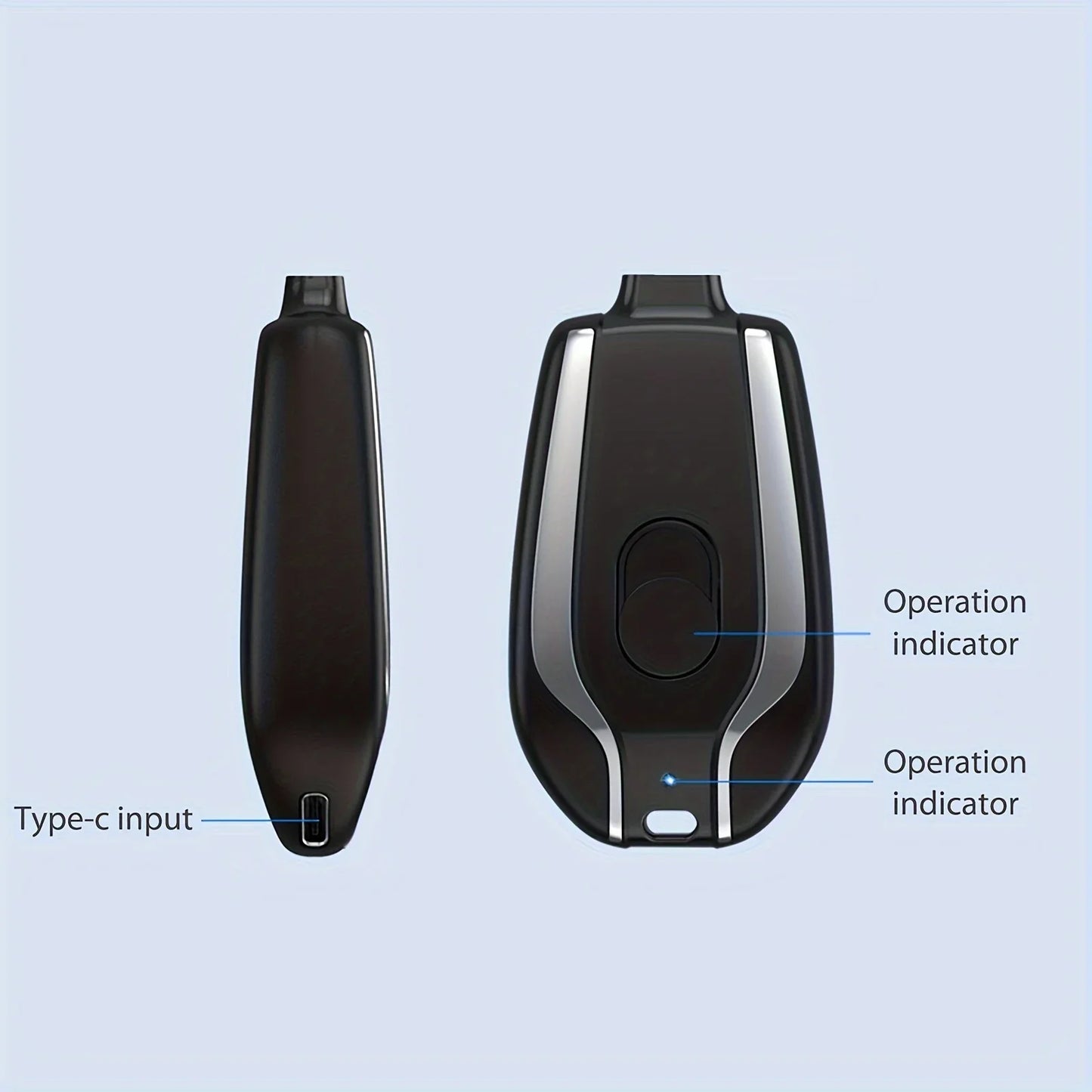 2025 New 1500mAh Mini Keychain Emergency Power Bank Portable Power Bank Keychain Emergency Charger for iPhone13 12 Xiaomi Huawei