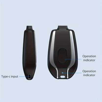 2025 New 1500mAh Mini Keychain Emergency Power Bank Portable Power Bank Keychain Emergency Charger for iPhone13 12 Xiaomi Huawei