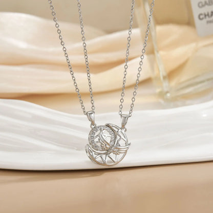 LATS New Stainless Steel Magnetic Sun Moon Couple Necklace Fashion Chain for Men and Women Good Friend Gifts Trend Jewelry