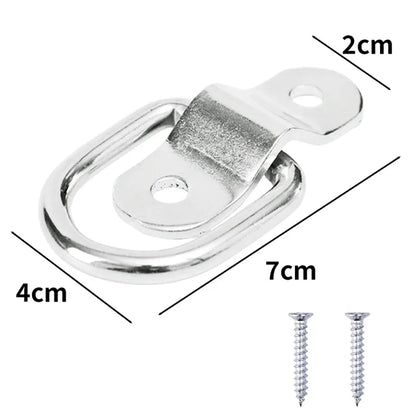 4~1Set D Rings Tie Down Anchors Ring Pull Hook Stainless Steel Lashing Ring Load Fit for Car Boat Cargo Trailer Vehicles RV Van