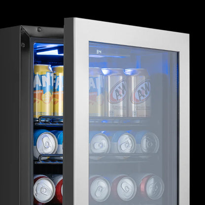 Ca'Lefort Beverage Cooler 62L Mini Fridge Direct Cooling Digital Temperature Control Beverage Refrigerator  with Reversible Glass Door, Adjustable Shelves  for Soda, Beer & Drinks, for Dorm, Office & Home
