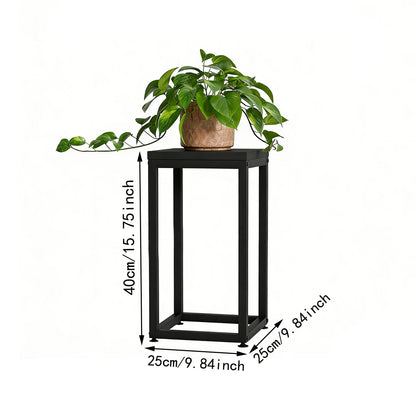 Metal Plant Stand, 40cm Tall Modern Square Plant Pedestal Stand, Heavy Duty Indoor Flower Pot Holder for Living Room Balcony Cor