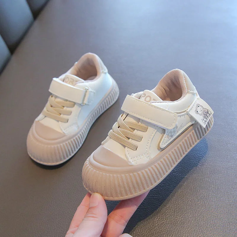 Baby Kids Walking Shoes Toes Capped Anti-kicked 2025 New Fashion Boys Girls Sports Shoes Non-slip Children Flat Shoes Soft Sole