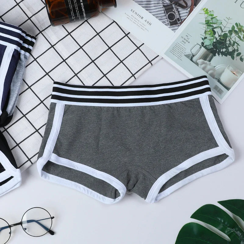 Women's Low-Waist Boxer Boyshort Panties Single Piece Comfortable Breathable Sport Underwear Ladies Intimate Lingerie Women's pa