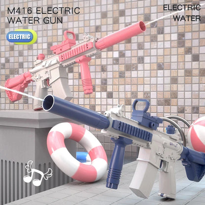 Unilabo M416 Electric Water Gun - Battery Powered With External Water Bottle Attachment - Perfect For Kids & Adults Outdoor Fun