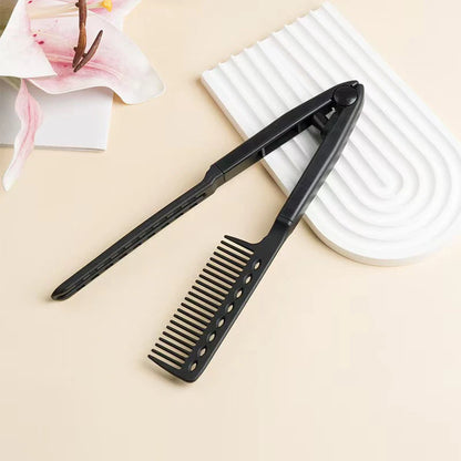 V Type Hair Straightener Brush DIY Hairdress Tool Hairdressing Combs Natural Hair Styling Curling Comb Hair For Male And Female