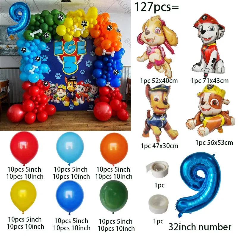 1set Paw Patrol Balloons Kids Birthday Party Supplies Cute Cartoon Anime Patrol Canine Theme Party Decoration Chase Toy Gifts