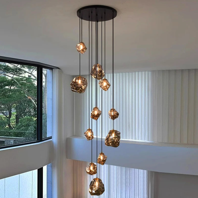 Modern home decor led lights pendant light lamps forstaircase Chandeliers for living room hanging light indoor lighting