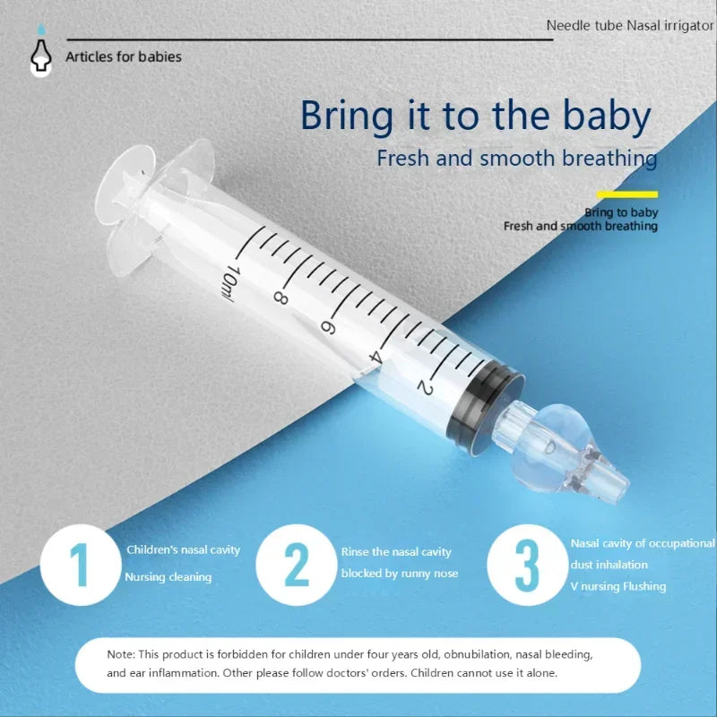 10ML/20ML Baby Nose Cleaner Needle Tube Nasal Aspirator Reusable Baby Rhinitis Nasal Washer Syringe Nasal Irrigator for Children