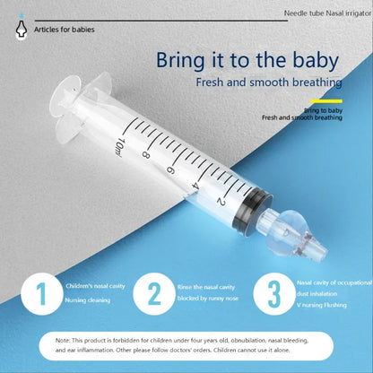 10ML/20ML Baby Nose Cleaner Needle Tube Nasal Aspirator Reusable Baby Rhinitis Nasal Washer Syringe Nasal Irrigator for Children