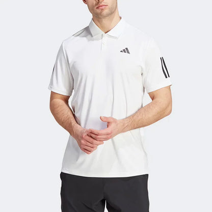 Adidas 3-Stripes Logo Half-Button Lapel Quick-Drying Short-Sleeved Polo Shirt Men's White Is2295