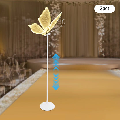 2PCS 48W Romantic Butterfly Floor Lamp,Wedding LED Light,Creative Butterflies Decoration Lights, Road Pilot Lamps for Home,Totel