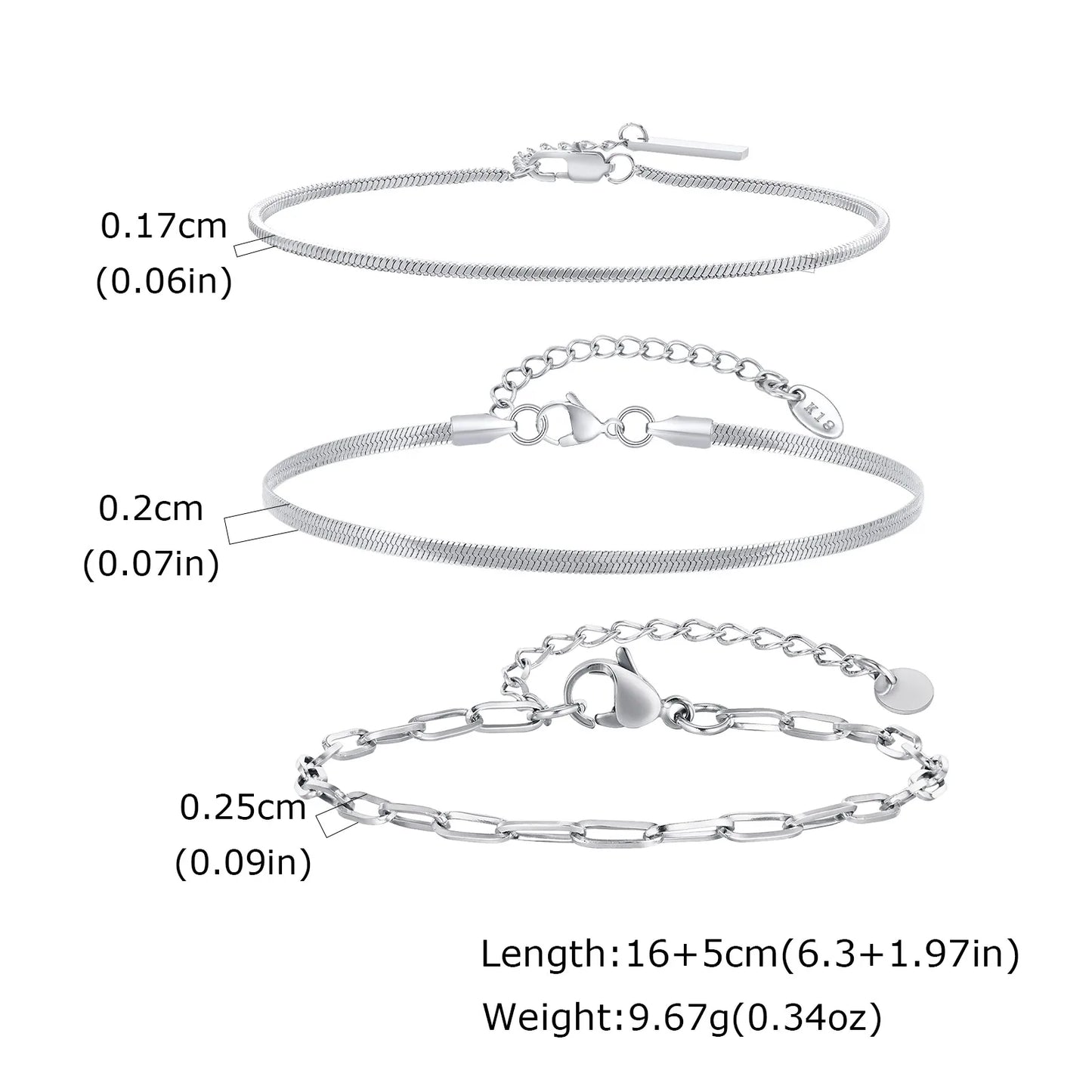 1/2/3pcs Chain Bracelet for Men Women,Stainless Steel Twisted Rope Cuban Chain Wristband,Hip Hop Minimalist Jewelry Gift