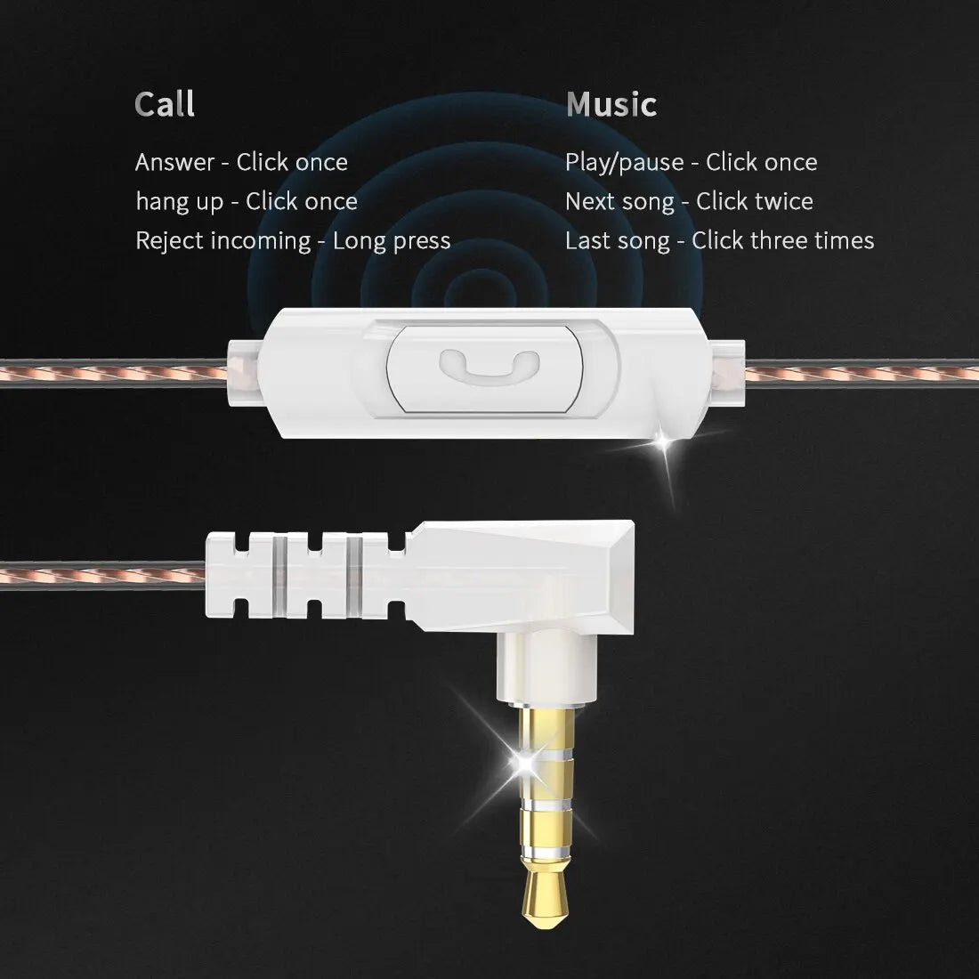 QKZ AKX 3.5mm In-ear Wired Earphones Dynamic HIFI Bass Earbuds Monitor Headphone Sport Noise Cancelling Headset