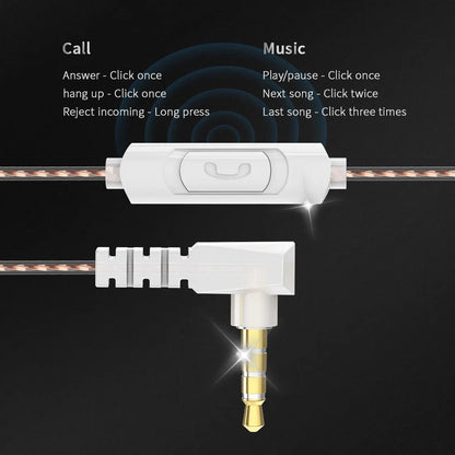 QKZ AKX 3.5mm In-ear Wired Earphones Dynamic HIFI Bass Earbuds Monitor Headphone Sport Noise Cancelling Headset
