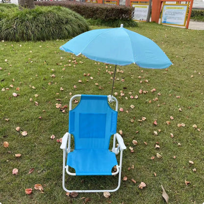 Kids Foldable Beach Chair With Detachable Sun Umbrella Protection For Beach Camping Picnic Backyard Outdoor Furniture