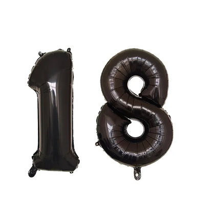 2Pcs 32 Inch Gold Silver Black Blue Red Helium Foil Number Balloon 16 17 18 19 20 21 Happy Birthday Party Decoration Supplies