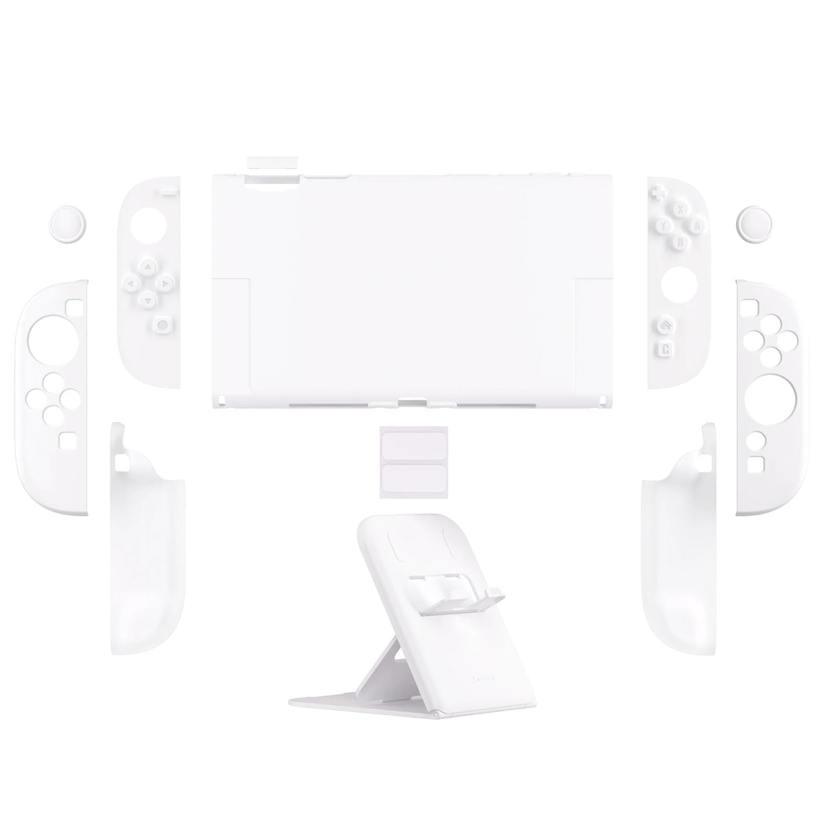 PlayVital Solid Color Protective Case for Nintendo Switch 2, Anti-Scratches Hard Shell Dockable Grip Cover with  Foldable Stand