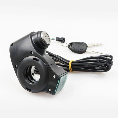 E-Bike Thumb Throttle With Key Lock And Battery Level Display 24V-72V Electric Scooter Grip 7/8 Inch Handlebar Twist Accelerator
