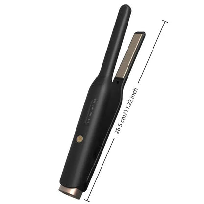 Portable Men's Hair Straightener & Curler Iron Dual Use Travel Ceramic Fast Heating Short Hair Travel Styling Tool