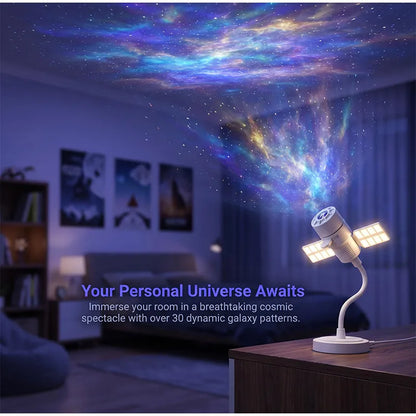Satellite Shaped HD Star Projector & night light Plug and Play HD Dynamic Galaxy Projectors LED Night Light for Bedroom Ceiling