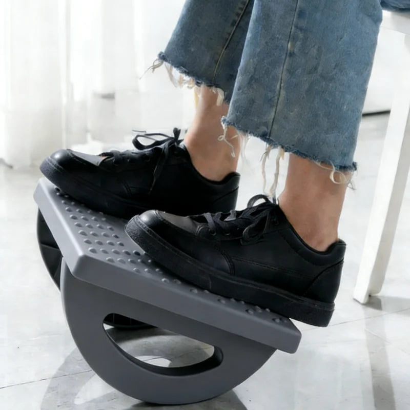 Portable Under Desk Foot Support Massage Roller Stool Ergonomic Foot Rest for Working Relax