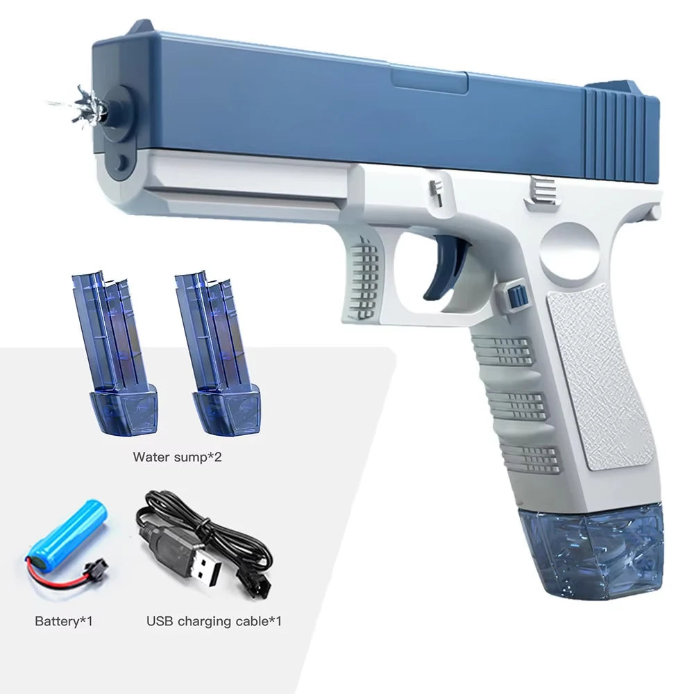 Unilabo M416 Electric Water Gun - Battery Powered With External Water Bottle Attachment - Perfect For Kids & Adults Outdoor Fun