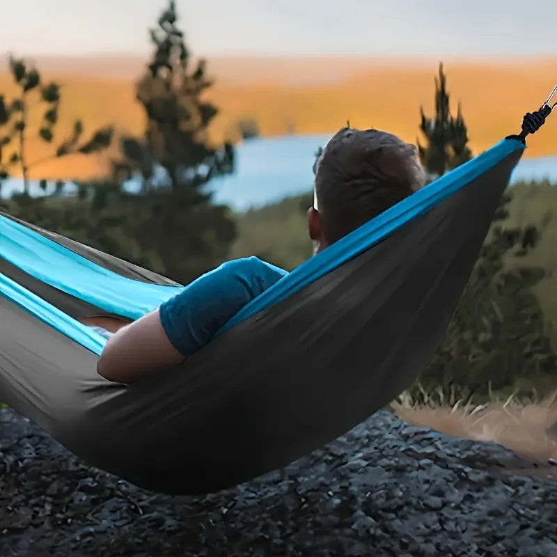Camping Hammock Single Portable Hammocks with 2 Tree Straps and Attached Carry Bag Great for Outdoor Indoor Beach Camping