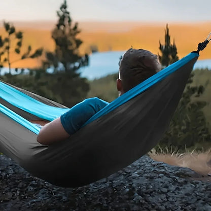 Camping Hammock Single Portable Hammocks with 2 Tree Straps and Attached Carry Bag Great for Outdoor Indoor Beach Camping