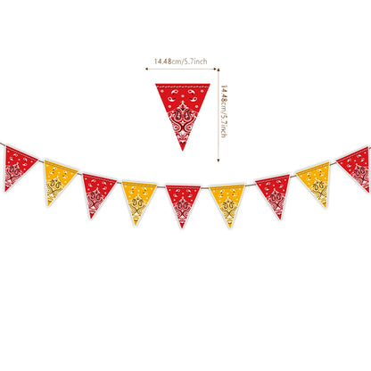 Western Party Decorations Cowboy Banner Pennant Wild West Cowboy Hanging Garland Baby Shower Western Birthday Party Supplies