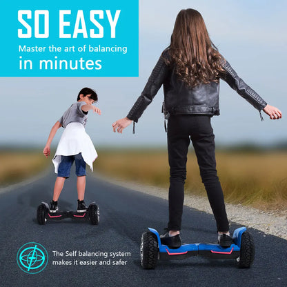GYROSHOES Warrior 8.5'' All-Terrain Hoverboard for Kids & Adults, Dual 350W Motors Off-Road Self-Balancing Scooter, 10 MPH Max Speed, 265 lbs Capacity, UL2272 & CPC Certified, Bluetooth Speaker, LED Lights