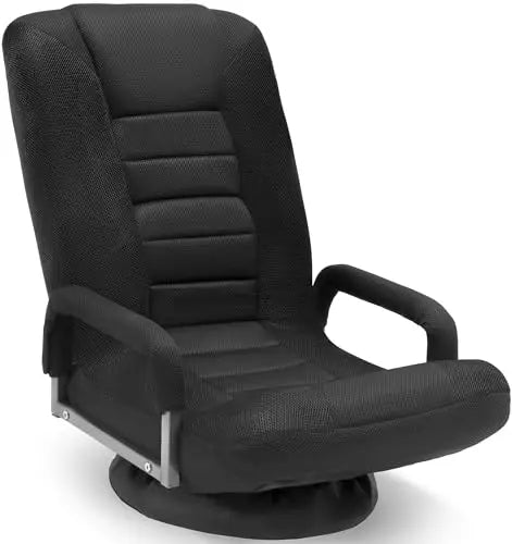 Swivel Floor Gaming Chair - Video Lounger Enjoy 6 Different Positions, Adjustable Backrest, Removable Arm Rests, Folds