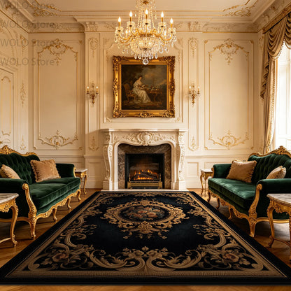 Large Area Baroque Style Carpet for Living Room Fluffy Non-slip Bedroom Decoration Rug Dining Room Office Sofa Area Soft Mats