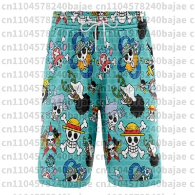 Adult and Child Luffy One-Piece Surfing Shorts, Summer Anime