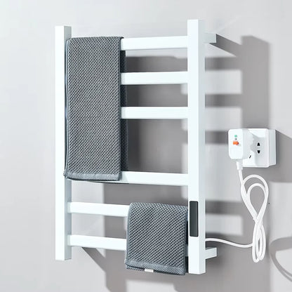 Electric Towel Dryer Black/White Bathroom Electric Rack Digital Display Temperature Time Control Towel Warmer Rail