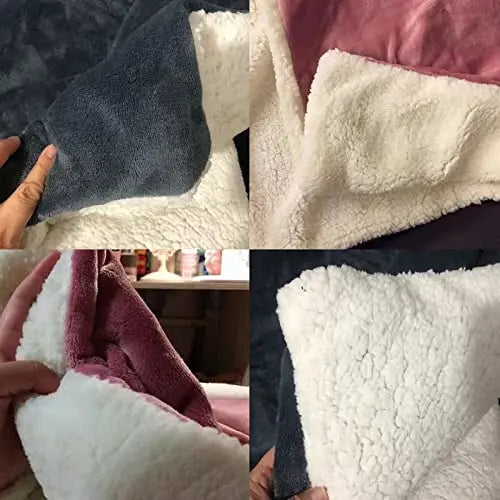 Sherpa Blanket Twin Warm Bed Blanket for Winter Cozy Soft Fuzzy Couch Throw Flannel Fleece/Wool Like Reversible Plush Blanket