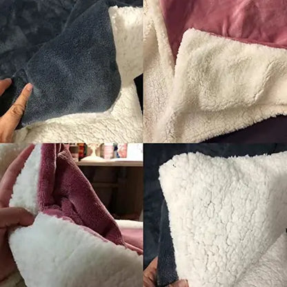 Sherpa Blanket Twin Warm Bed Blanket for Winter Cozy Soft Fuzzy Couch Throw Flannel Fleece/Wool Like Reversible Plush Blanket