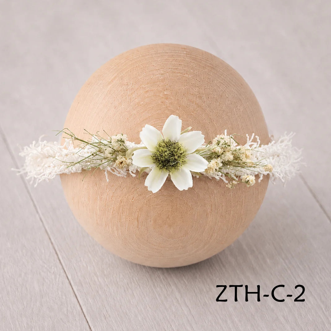 Floral Newborn Headbands for Photography Props Handmade Infant Girl Flower Wreath Baby Headband Newborn Photoshoot, Accessories