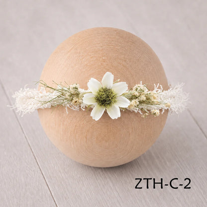 Floral Newborn Headbands for Photography Props Handmade Infant Girl Flower Wreath Baby Headband Newborn Photoshoot, Accessories