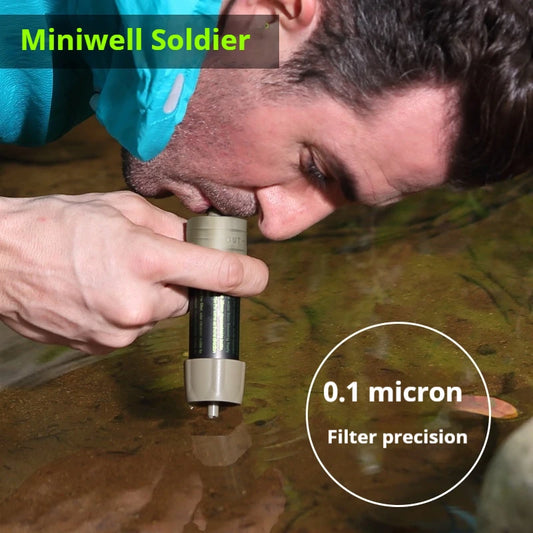 Miniwell Outdoor Water Filter Straw Portable Gravity Filter Bag One Tenth Micron Filtration L630 Camping Hiking Survival