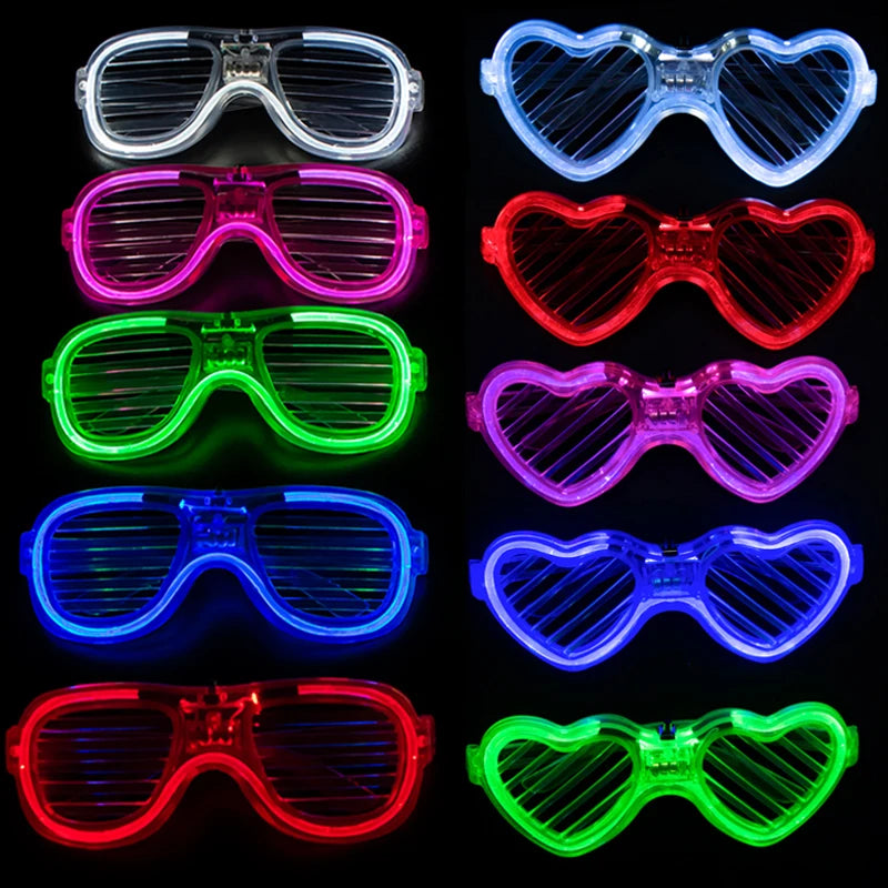 5/10/15/20/30 Pcs Led Neon Party Glasses Light Up Sunglasses Glow in the Dark Glasses for Kids Adults Party Supplies